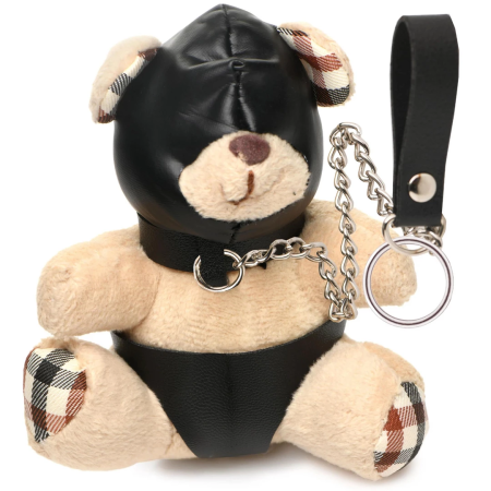 XR Brands Hooded Teddy Bear Keychain Tan - Novelty Plush Accessory 4.2in