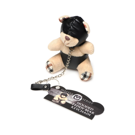 XR Brands Hooded Teddy Bear Keychain Tan - Novelty Plush Accessory 4.2in