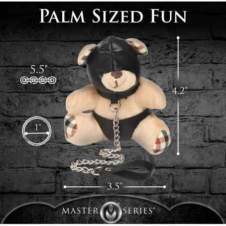 XR Brands Hooded Teddy Bear Keychain Tan - Novelty Plush Accessory 4.2in