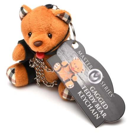 XR Brands Hooded Teddy Bear Keychain Brown - Novelty Bag Charm 4.2"