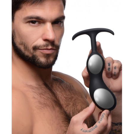 XR Brands Inmi Silicone Prostate Plug Extra Large Weighted Black