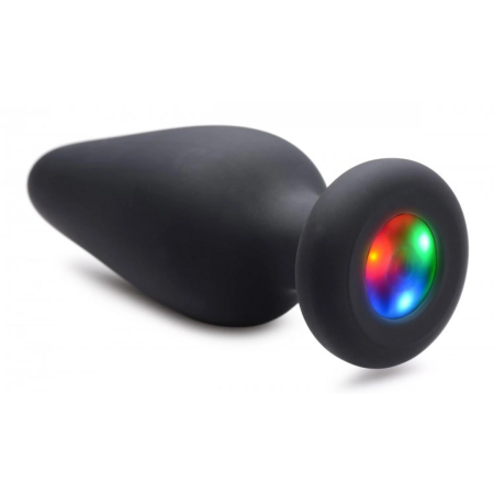 XR Brands Silicone LED Illuminated Plug Small - Multicolor Light System