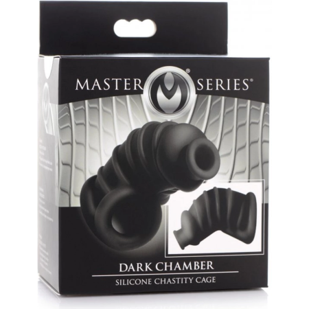 Dark Chamber Silicone Chastity Cage Flexible Anatomical Black