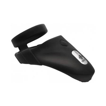 XR Brands Master Series Silicone Ring with Vibrating Base Black