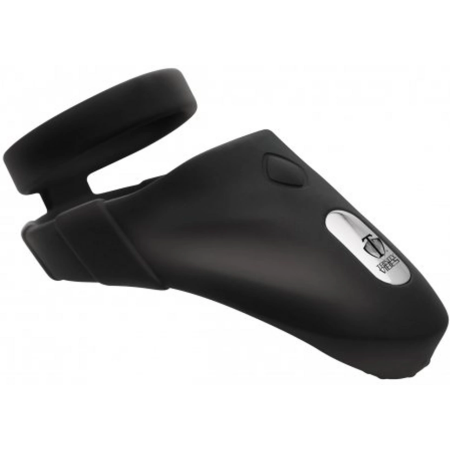 XR Brands Master Series Silicone Ring with Vibrating Base Black