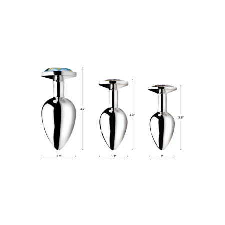 Rainbow Prism Small Aluminum Plug with Multicolor Gemstone Accent