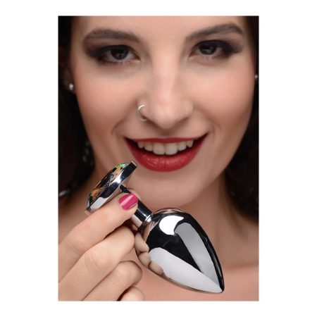 Rainbow Prism Large Gem Plug - Aluminum, Colorful Crystal Base