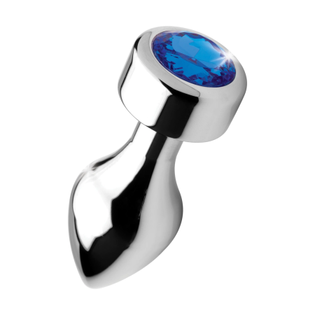 Satisfyer Blue Gemstone Aluminum Intimate Plug Medium Weighted Base