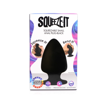 XR Brands Squeezable Intimate Plug Small Thermo-Reactive Black