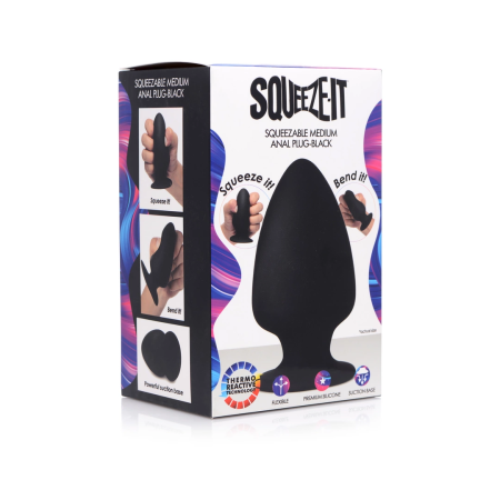XR Brands Squeezable Flexible Plug Medium - Thermo-Reactive Silicone