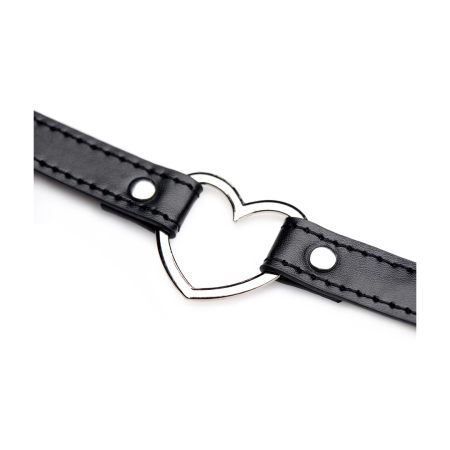 Dark Heart Chrome Heart Black Vegan Leather Adjustable Choker