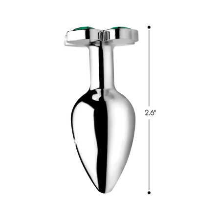 XR Brands Lucky Clover Gem Metal Intimate Plug Small Silver