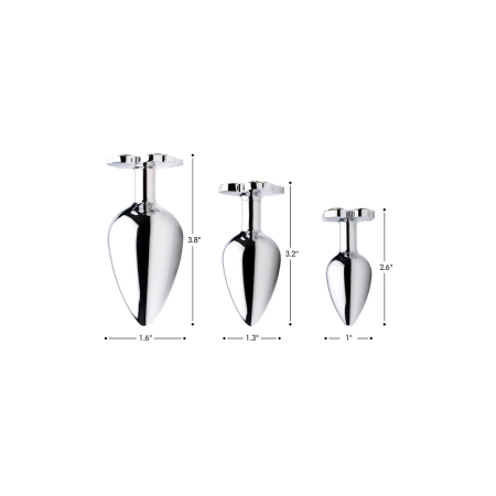 XR Brands Lucky Clover Gem Metal Intimate Plug Small Silver