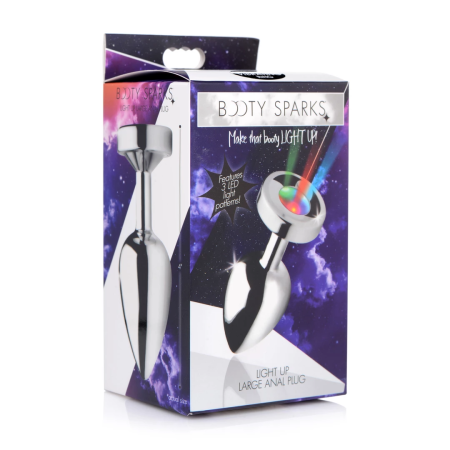 Light Up Metal Plug Large - 3-Pattern LED, Nickel-Free Aluminium