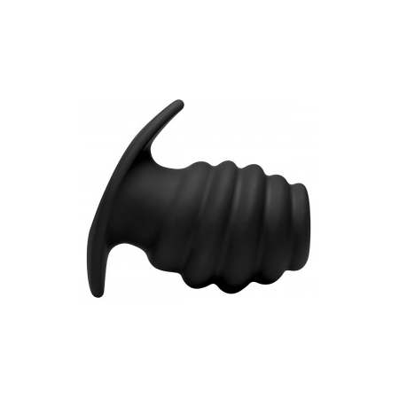 XR Brands HIVE Large Silicone Ribbed Hollow Plug - Anatomical Design