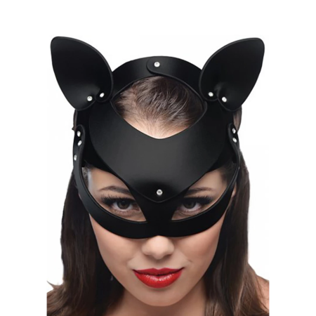 Bad Kitten Leather Cat Mask - Adjustable Genuine Leather Headpiece