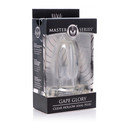 Glory Gape Transparent Hollow Anal Plug Large - Anatomical Model