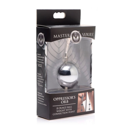 XR Brands Oppressor's Orb Stainless Steel Weighted Ball 227g with Connector