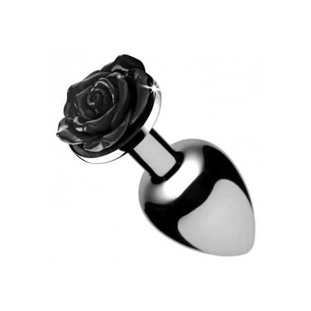 Blush Novelties Black Rose Aluminium Plug Small - Elegant Metal Design