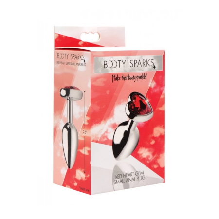 Booty Sparks Red Heart Gem Intimate Plug Small Size Aluminum