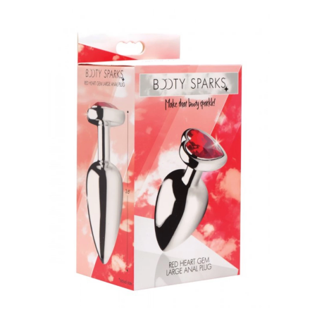 Booty Sparks Metal Plug Large Red Heart Gem Aluminum Alloy