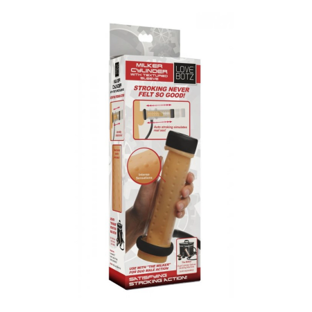 XR Brands Milker Textured Cylinder Attachment - Enhanced Stimulation System