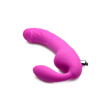 Royal Rider Vibrating Silicone Strapless Intimate System Black