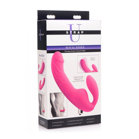 Royal Rider Vibrating Silicone Strapless Intimate System Black