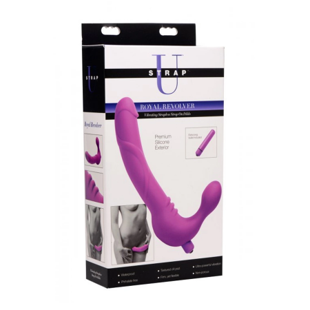 Royal Rider Vibrating Silicone Strapless Intimate System Black