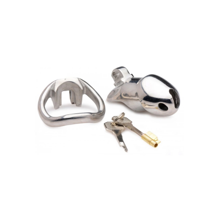 Rikers 24-7 Stainless Steel Secure Locking Chastity Cage - Compact Design
