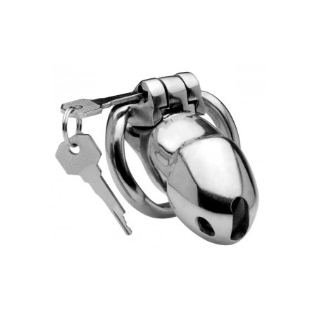 Rikers 24-7 Stainless Steel Secure Locking Chastity Cage - Compact Design