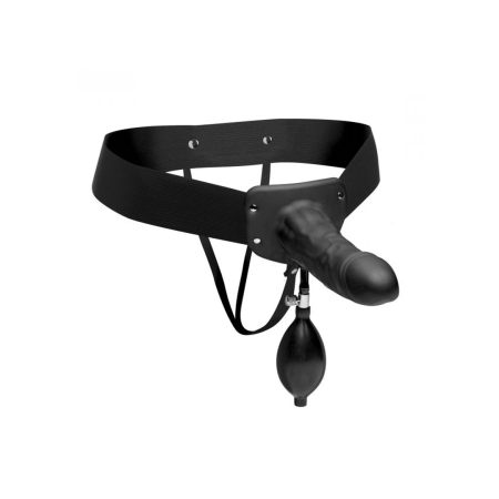 XR Brands Pumper Inflatable Hollow Strap-On System Silicone Black