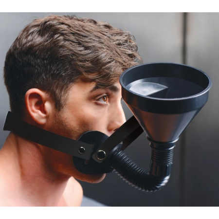 XR Brands Latrine Extreme Adjustable Funnel Gag System Black