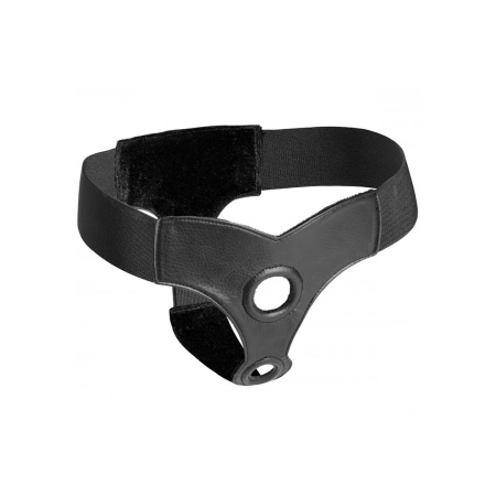 Crave Double Penetration Imitation Leather Harness, Adjustable, Black