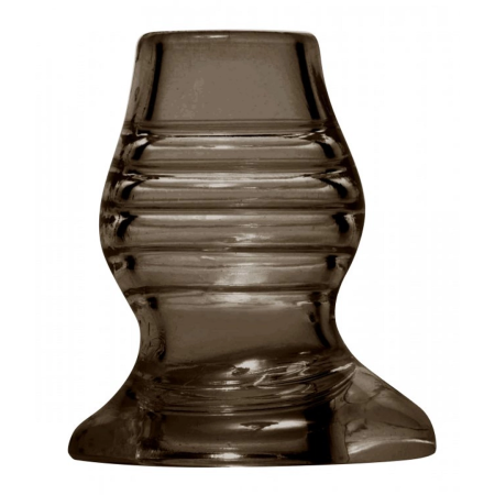 XR Brands Master Series Hollow Tunnel Plug Black Medium - Anatomical Design