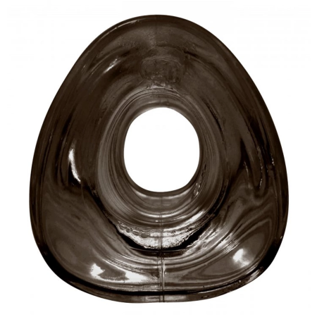 XR Brands Master Series Hollow Tunnel Plug Black Medium - Anatomical Design