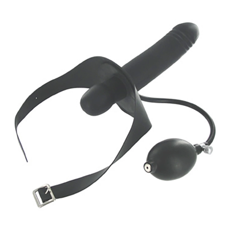 Incubus Inflatable Dual-Function Gag with External Attachment Black