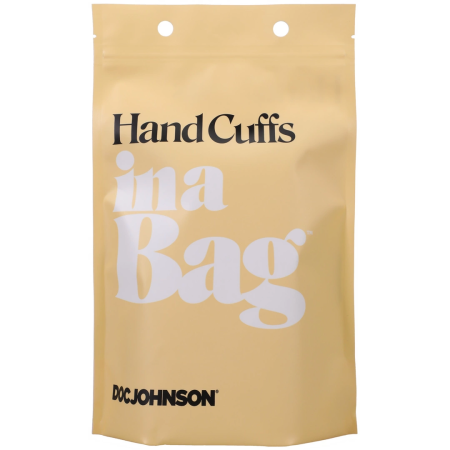 Doc Johnson Vegan Leather Velvet-Lined Adjustable Handcuffs Black