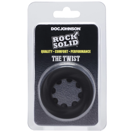 Doc Johnson The Twist Silicone Support Ring Black Flexible Design