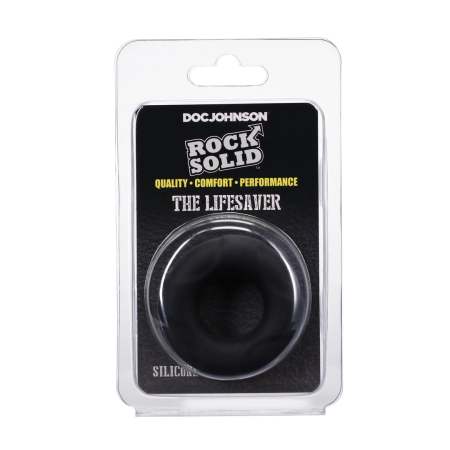 Rock Solid Lifesaver Silicone Ring - Flexible, Body-Safe, Black