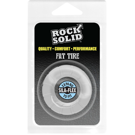Rock Solid Fat Tire Wide Silicone Ring with Textured Surface Black