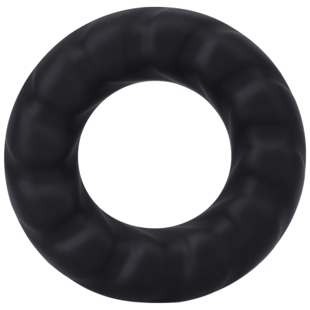 Rock Solid Fat Tire Silicone Wide Ring with Tread Pattern, Black