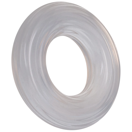 Rock Solid Ribbed Donut Ring - Textured Silicone, Black, Stretch Fit