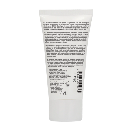 Natural CBD Delay Cream 50ml - Advanced Formula with Cannabidiol