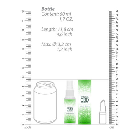 Natural CBD Massage Oil 50 ml - Relaxing Formula with Cannabidiol Extract