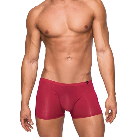 Male Power Seamless Sleek Mini Short S Red Wine Low Rise Comfort