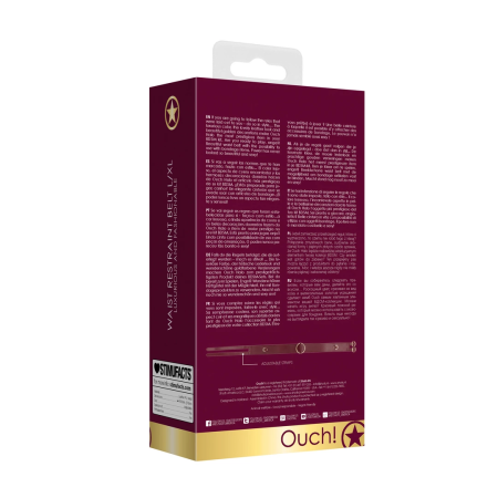 Ouch Halo Waist Belt L/XL - Elegant Bondage Accessory with Gold Details