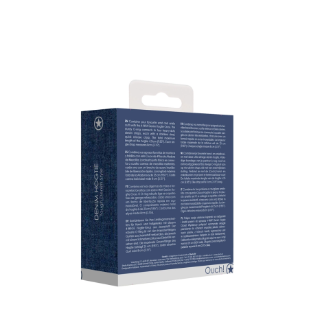 OUCH! Denim 4-Way Hogtie Cross Restraint - Heavy-Duty Adjustable 25cm