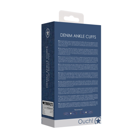 Ouch! Denim Ankle Cuffs Adjustable Soft Padded Blue 29cm