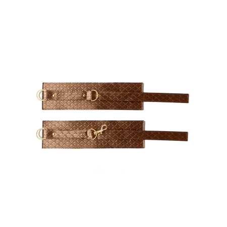 nsnovelties The Infatuation Quilted Adjustable Ankle Cuffs Gold Detail